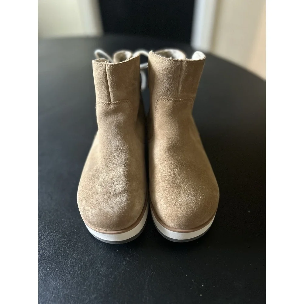 Women's Merrell Juno Bluff Polar Boots Faux Sherpa Lining Size 7 Tan Suede